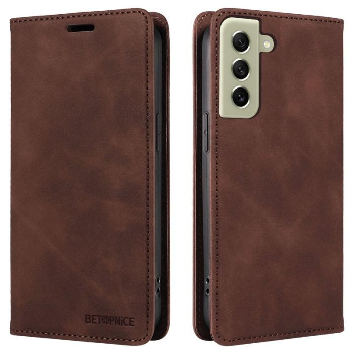 BETOPNICE - BETOPNICE 003 Samsung Galaxy S21 Fodral - PU Läder - Brun