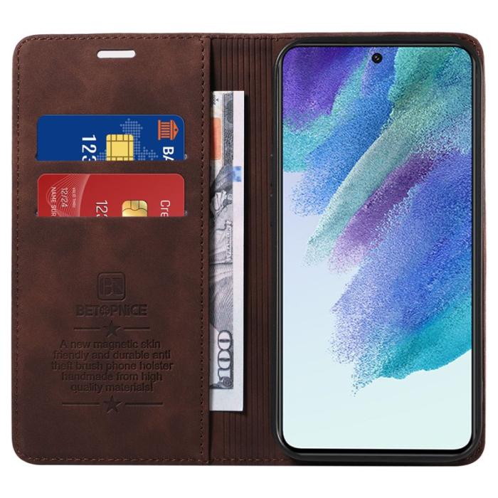 BETOPNICE - BETOPNICE 003 Samsung Galaxy S21 Fodral - PU Läder - Brun