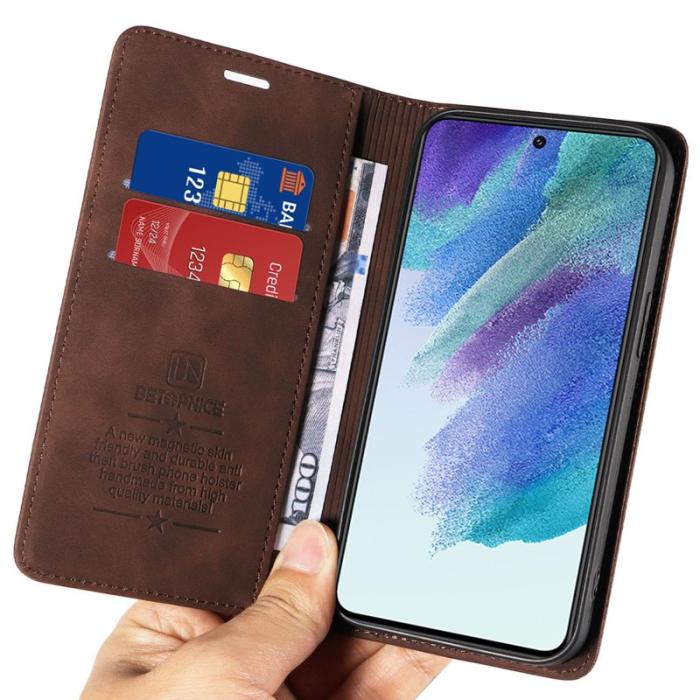 BETOPNICE - BETOPNICE 003 Samsung Galaxy S21 Fodral - PU Läder - Brun