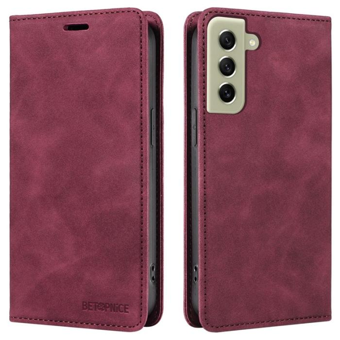 BETOPNICE - BETOPNICE 003 Samsung Galaxy S21 Fodral PU Läder - Röd