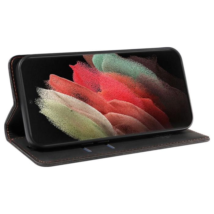 BETOPNICE - BETOPNICE 003 Samsung Galaxy S21 Ultra Fodral Äkta läder - Svart