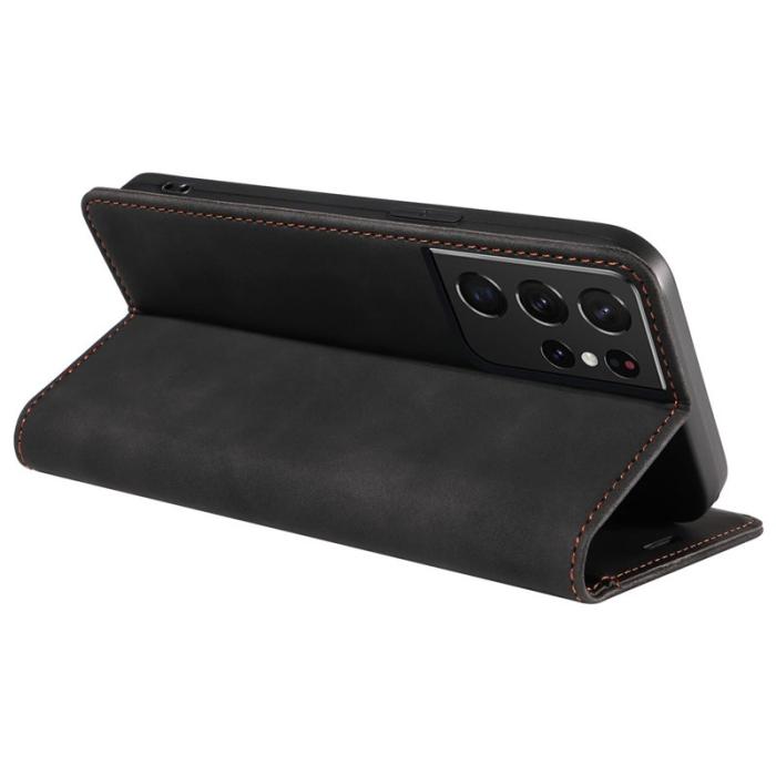 BETOPNICE - BETOPNICE 003 Samsung Galaxy S21 Ultra Fodral Äkta läder - Svart