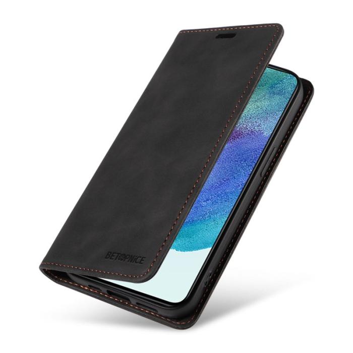 BETOPNICE - BETOPNICE 003 Samsung Galaxy S22+ 5G Fodral Äkta läder - Svart