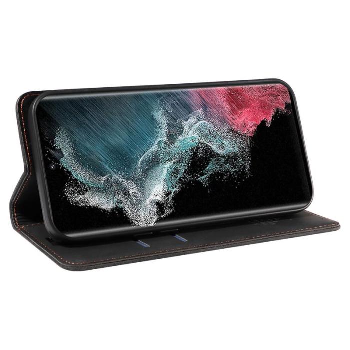 BETOPNICE - BETOPNICE 003 Samsung Galaxy S22 Ultra Fodral Äkta läder - Svart