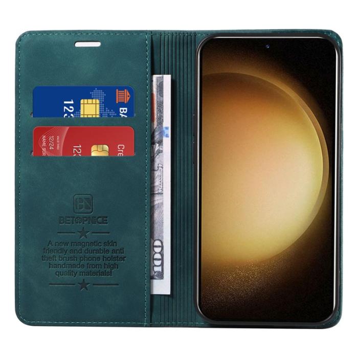BETOPNICE - BETOPNICE 003 Samsung Galaxy S23+ Fodral Äkta läder - Grön