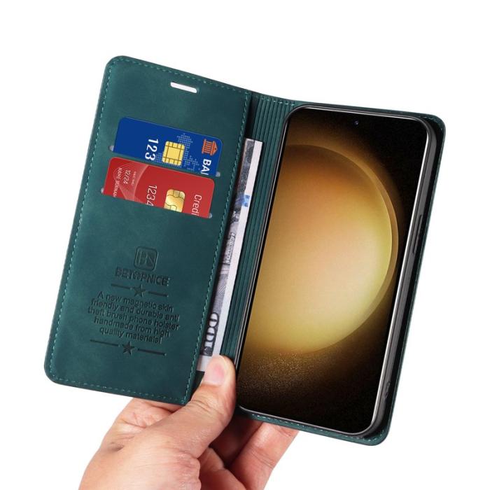 BETOPNICE - BETOPNICE 003 Samsung Galaxy S23+ Fodral Äkta läder - Grön