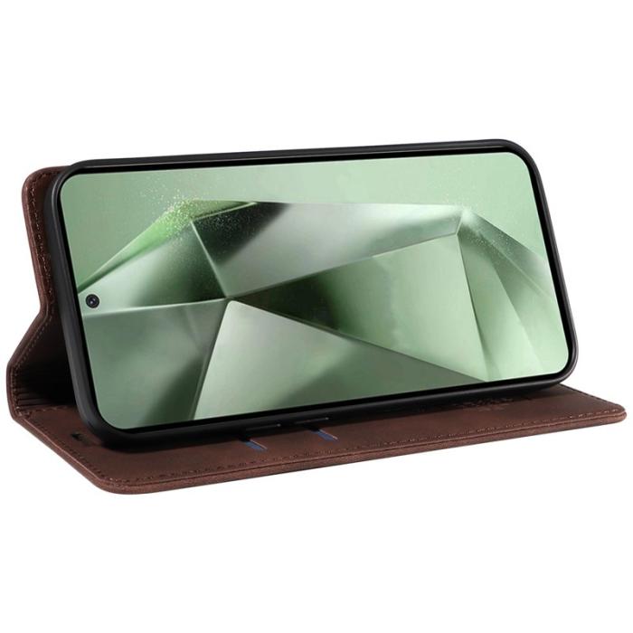 BETOPNICE - BETOPNICE 003 Samsung Galaxy S24 FE Fodral Äkta läder - Brun