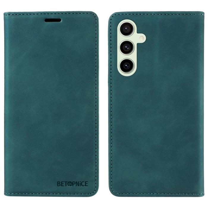 BETOPNICE - BETOPNICE 003 Samsung Galaxy S24 FE Fodral Äkta läder - Grön