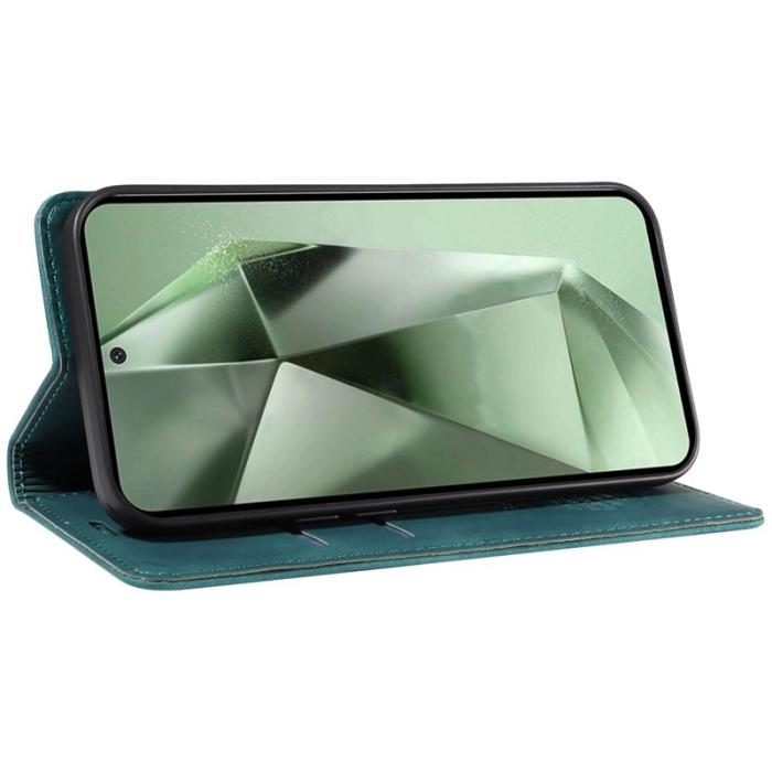 BETOPNICE - BETOPNICE 003 Samsung Galaxy S24 FE Fodral Äkta läder - Grön