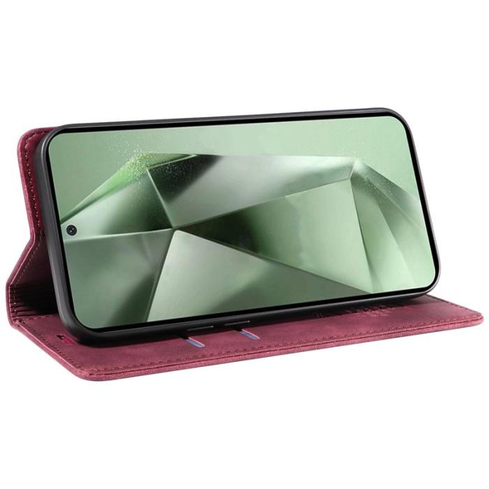 BETOPNICE - BETOPNICE 003 Samsung Galaxy S24 FE Fodral Äkta läder - Röd