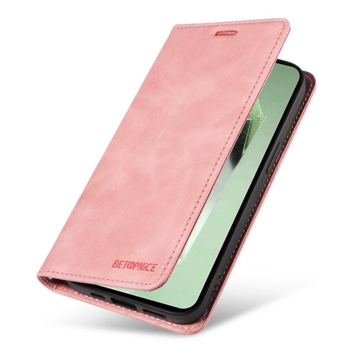 BETOPNICE - BETOPNICE 003 Samsung Galaxy S24 FE Fodral Äkta läder - Rosa