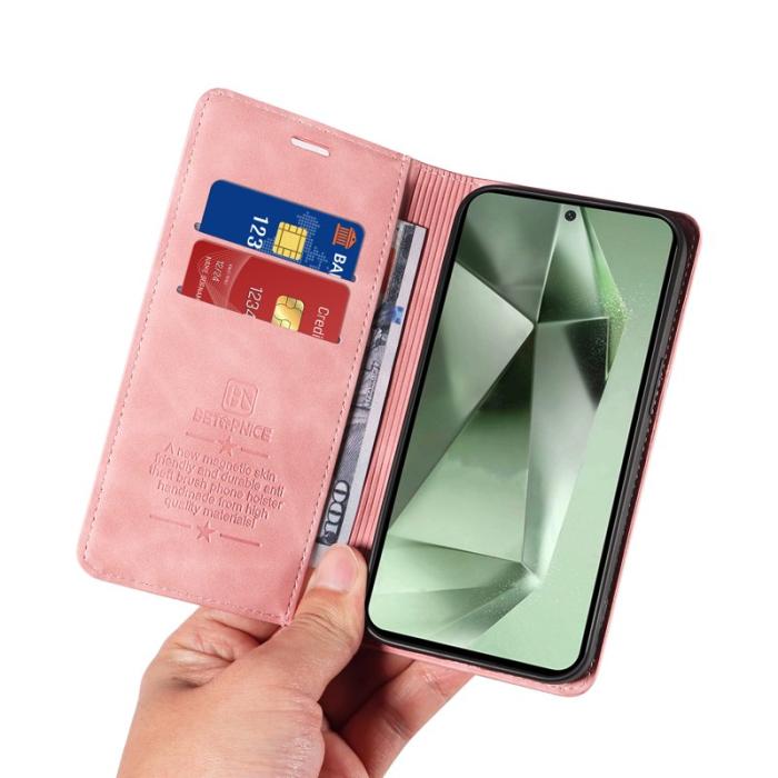 BETOPNICE - BETOPNICE 003 Samsung Galaxy S24 FE Fodral Äkta läder - Rosa