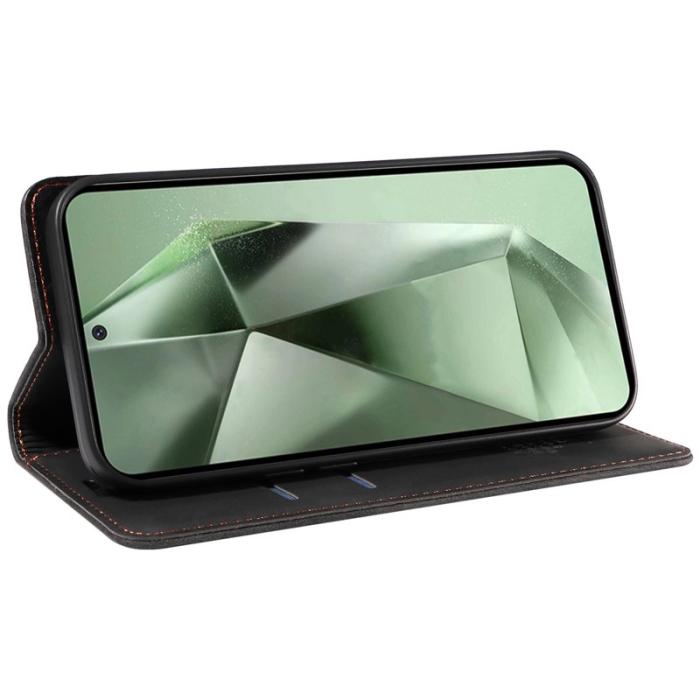 BETOPNICE - BETOPNICE 003 Samsung Galaxy S24 FE Fodral Äkta läder - Svart