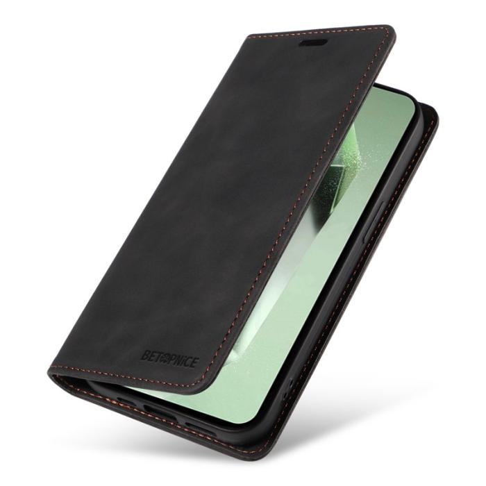 BETOPNICE - BETOPNICE 003 Samsung Galaxy S24 FE Fodral Äkta läder - Svart