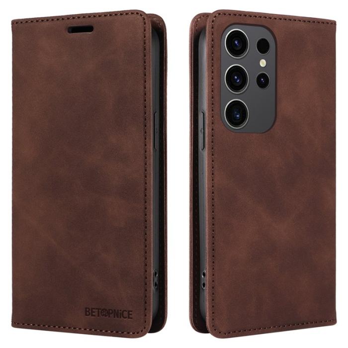 BETOPNICE - BETOPNICE 003 Samsung Galaxy S24 Ultra Fodral Flip Wallet - Brun