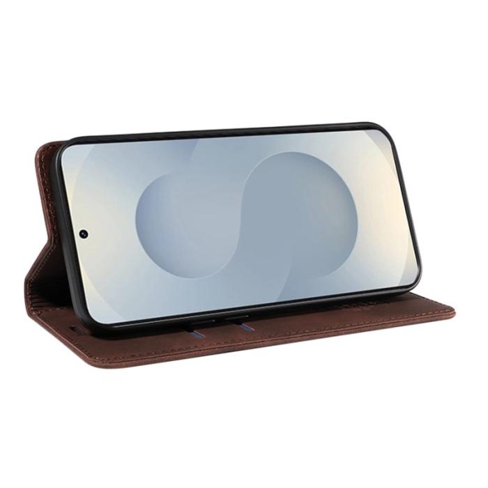 BETOPNICE - BETOPNICE 003 Samsung Galaxy S25 Edge Fodral Äkta läder - Brun