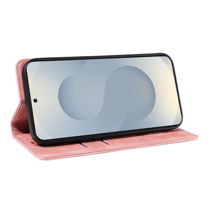 BETOPNICE - BETOPNICE 003 Samsung Galaxy S25 Edge Fodral Äkta läder - Pink