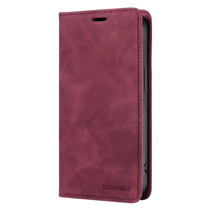 BETOPNICE - BETOPNICE 003 Samsung Galaxy S25 Edge Fodral Äkta läder - Röd