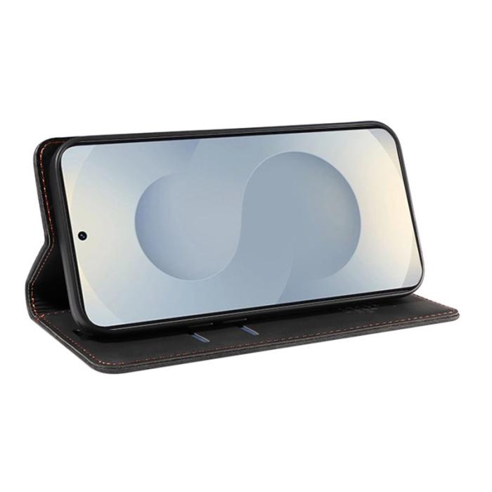 BETOPNICE - BETOPNICE 003 Samsung Galaxy S25 Edge Fodral Äkta läder - Svart