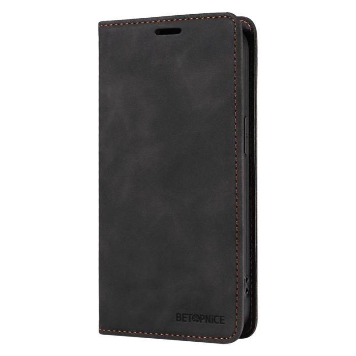 BETOPNICE - BETOPNICE 003 Samsung Galaxy S25 Ultra Wallet Fodral Äkta läder - Svart