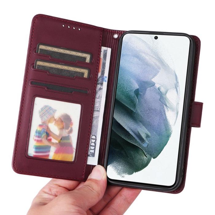 BETOPNICE - BETOPNICE 005 för Samsung Galaxy S21 Fodral Äkta läder - Vinröd