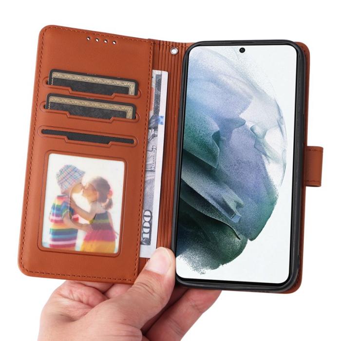 BETOPNICE - BETOPNICE 005 för Samsung Galaxy S21 Fodral Anti-shock PU Läder - Brun