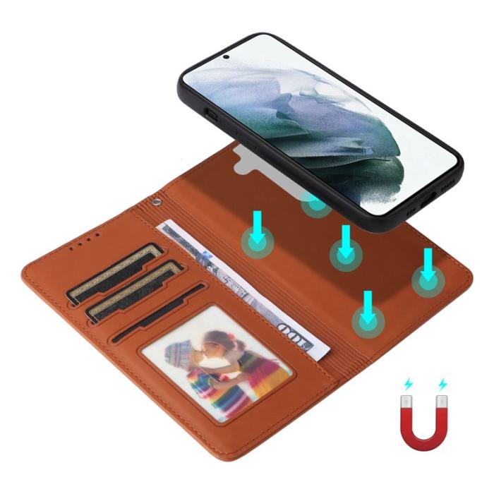 BETOPNICE - BETOPNICE 005 för Samsung Galaxy S21 Fodral Anti-shock PU Läder - Brun