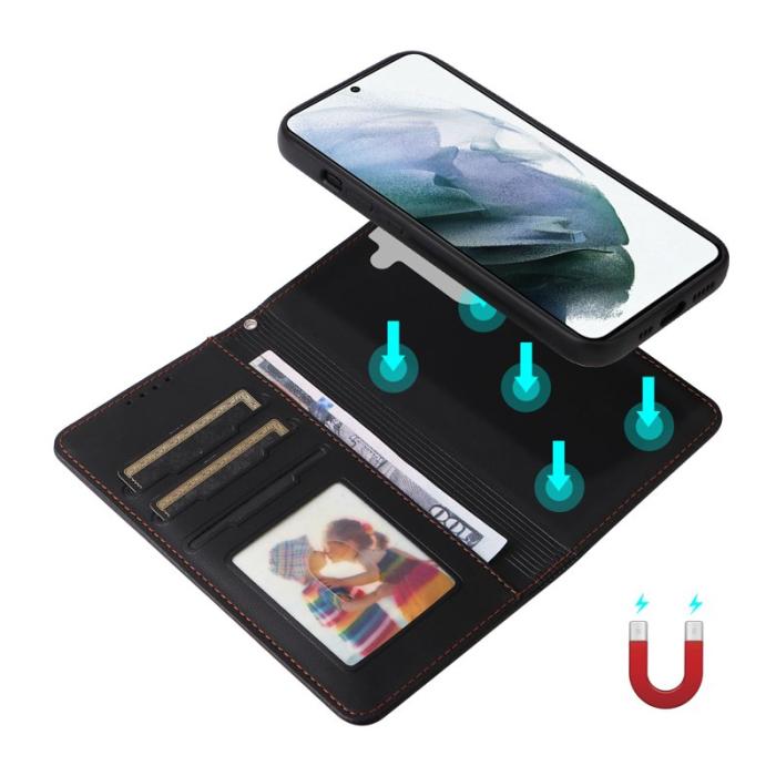 BETOPNICE - BETOPNICE 005 för Samsung Galaxy S21 Fodral PU Läder - Svart