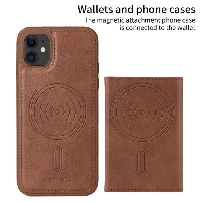 BETOPNICE - BETOPNICE iPhone 11 Fodral Äkta läder - Brun