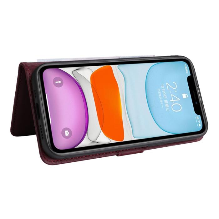 BETOPNICE - BETOPNICE iPhone 11 Plånboksfodral Magnetiskt Detachable Konstläder - Vinröd
