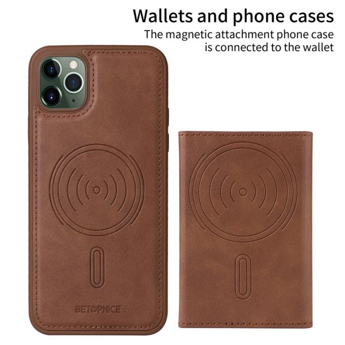 BETOPNICE - BETOPNICE iPhone 11 Pro Max Fodral Äkta läder - Brun