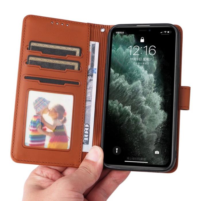 BETOPNICE - BETOPNICE iPhone 11 Pro Max Fodral - Avtagbart PU Läder - Brun