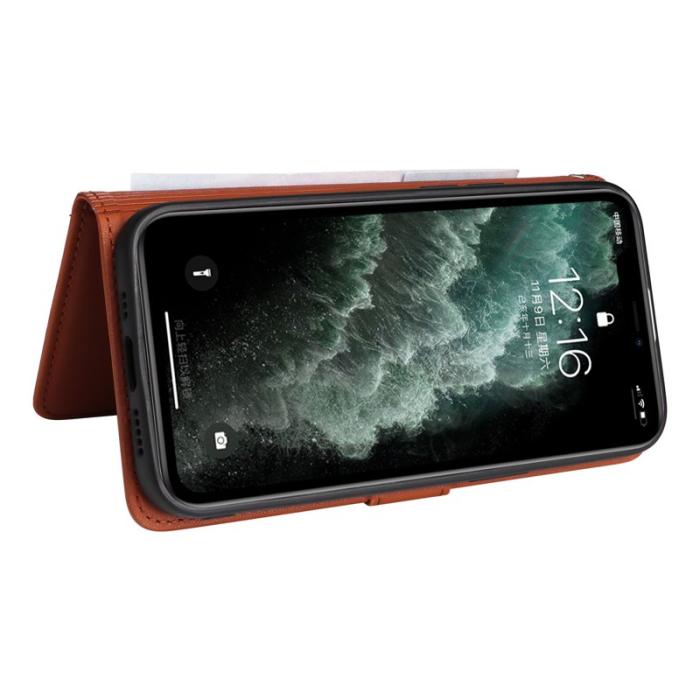 BETOPNICE - BETOPNICE iPhone 11 Pro Max Fodral - Avtagbart PU Läder - Brun