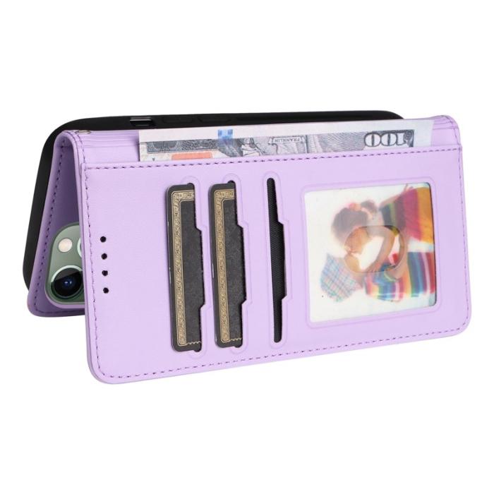 BETOPNICE - BETOPNICE iPhone 11 Pro Max Fodral - Detachable PU Leather - Lila