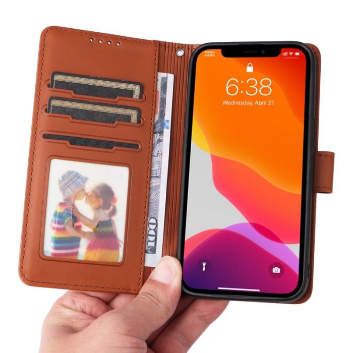 BETOPNICE - BETOPNICE iPhone 12 / 12 Pro Fodral - Avtagbart PU Läder - Brun