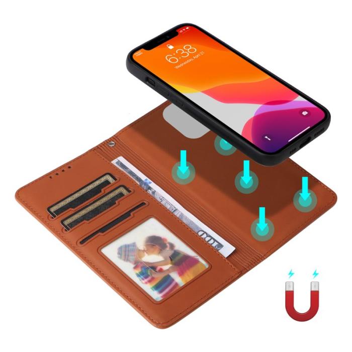 BETOPNICE - BETOPNICE iPhone 12 / 12 Pro Fodral - Avtagbart PU Läder - Brun