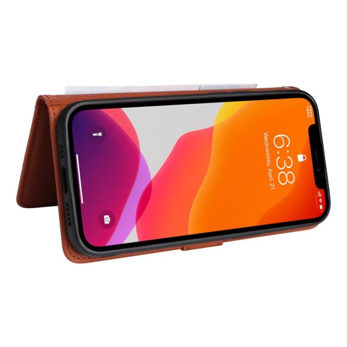 BETOPNICE - BETOPNICE iPhone 12 / 12 Pro Fodral - Avtagbart PU Läder - Brun