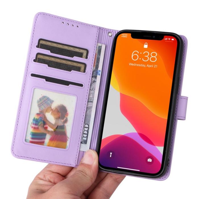 BETOPNICE - BETOPNICE iPhone 12 / 12 Pro Fodral - Avtagbart PU Läder - Lila