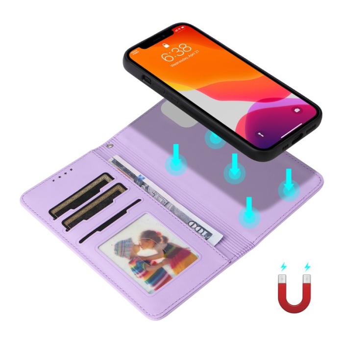 BETOPNICE - BETOPNICE iPhone 12 / 12 Pro Fodral - Avtagbart PU Läder - Lila