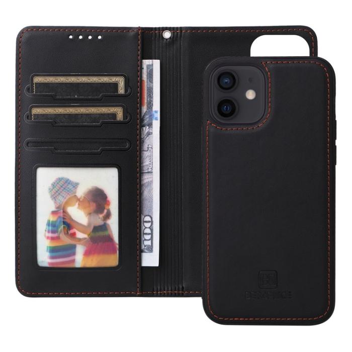 BETOPNICE - BETOPNICE iPhone 12/12 Pro Fodral - Avtagbart PU Läder - Svart