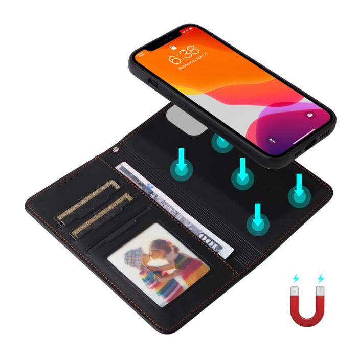 BETOPNICE - BETOPNICE iPhone 12/12 Pro Fodral - Avtagbart PU Läder - Svart