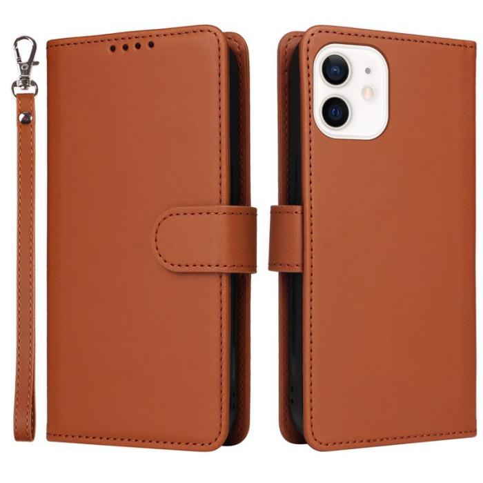 BETOPNICE - BETOPNICE iPhone 12 mini Fodral - Avtagbart PU Läder - Brun