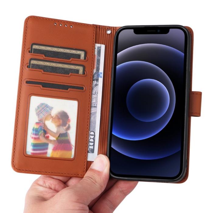 BETOPNICE - BETOPNICE iPhone 12 mini Fodral - Avtagbart PU Läder - Brun