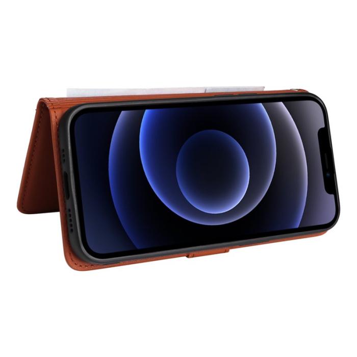 BETOPNICE - BETOPNICE iPhone 12 mini Fodral - Avtagbart PU Läder - Brun