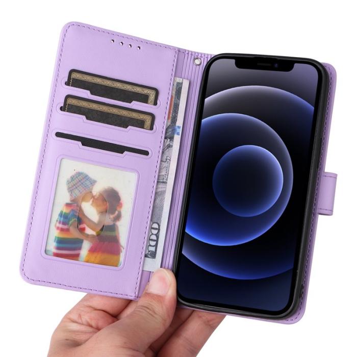 BETOPNICE - BETOPNICE iPhone 12 mini Fodral - Avtagbart PU Läder - Lila