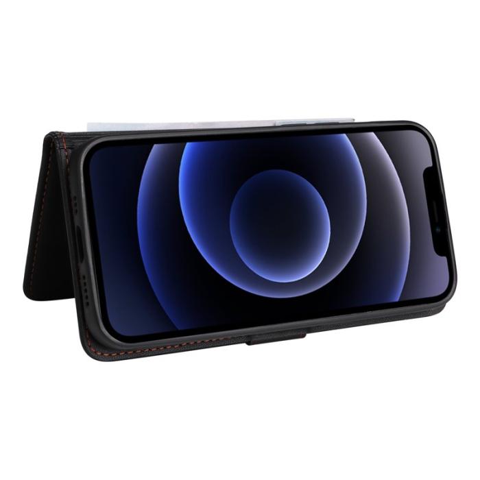 BETOPNICE - BETOPNICE iPhone 12 mini Fodral - Avtagbart PU Läder - Vinröd