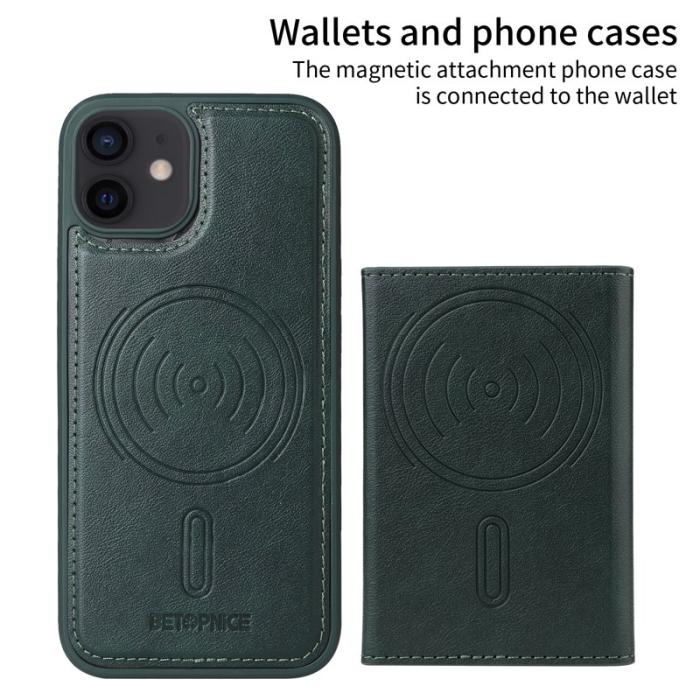 BETOPNICE - BETOPNICE iPhone 12 Pro 6.1 tum Fodral Äkta läder - Grön