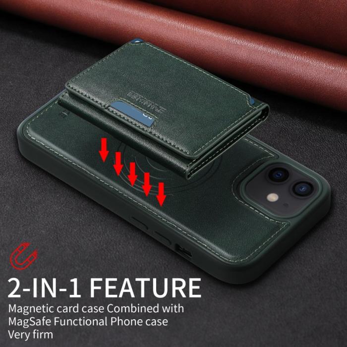 BETOPNICE - BETOPNICE iPhone 12 Pro 6.1 tum Fodral Äkta läder - Grön