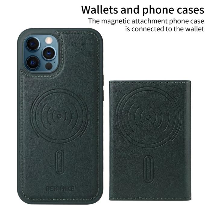 BETOPNICE - BETOPNICE iPhone 12 Pro Max Fodral Äkta läder - Grön