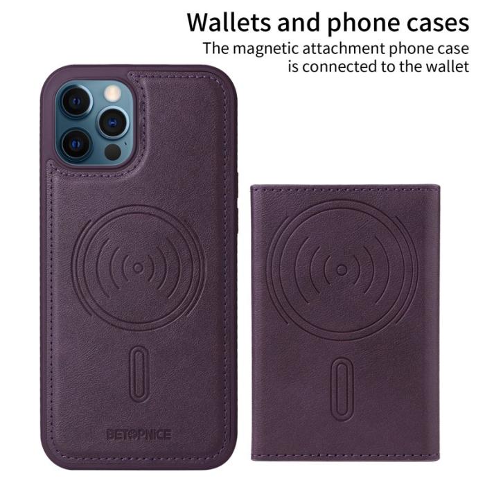 BETOPNICE - BETOPNICE iPhone 12 Pro Max Fodral Äkta läder - Lila